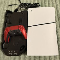 PS5 Slim Digital Edition with Stand & Cooling Station with Dual Controller Charging Station