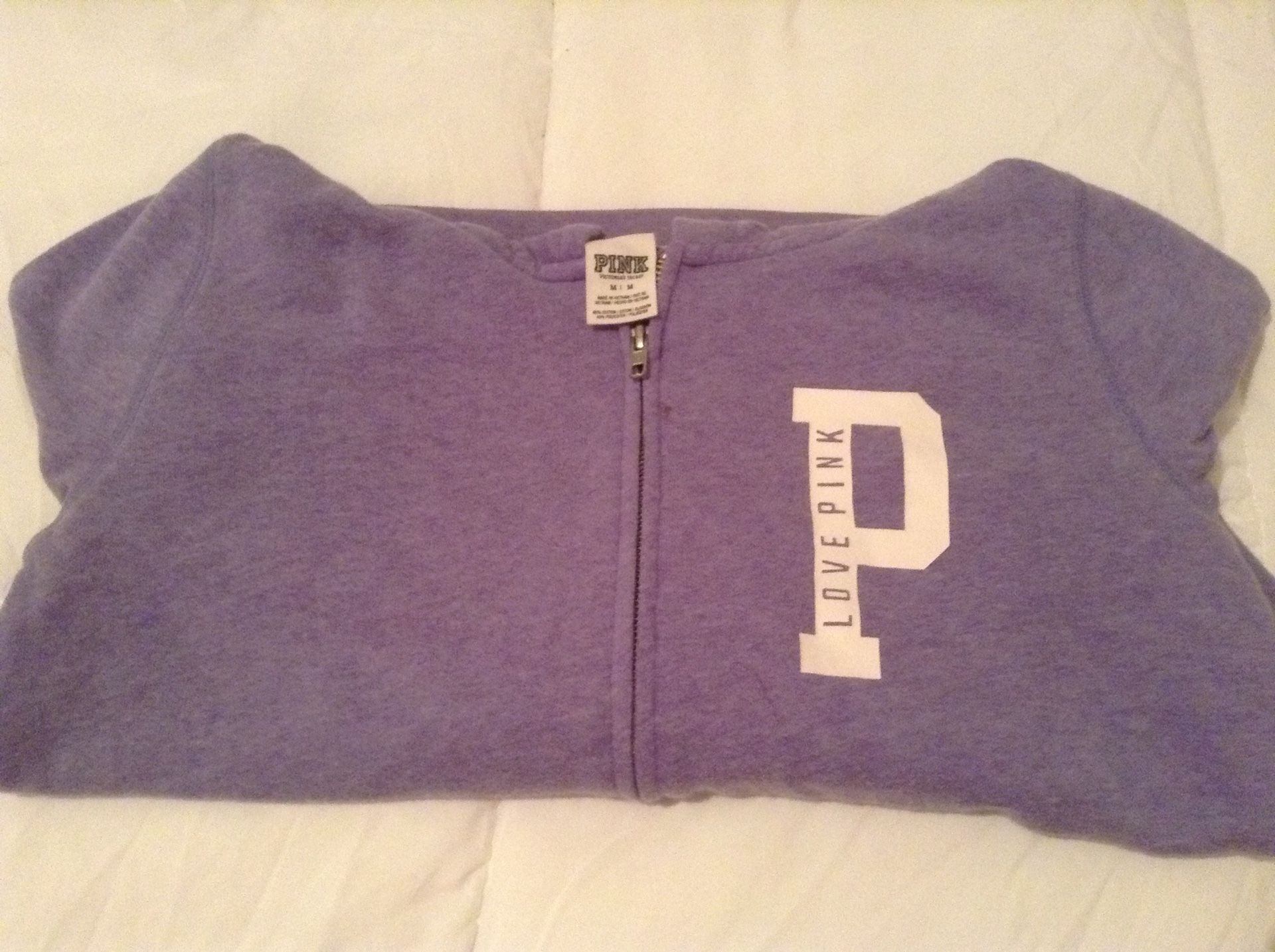 Victoria Secret PINK Collection Lavender Zippered Hooded Jacket - Size Medium