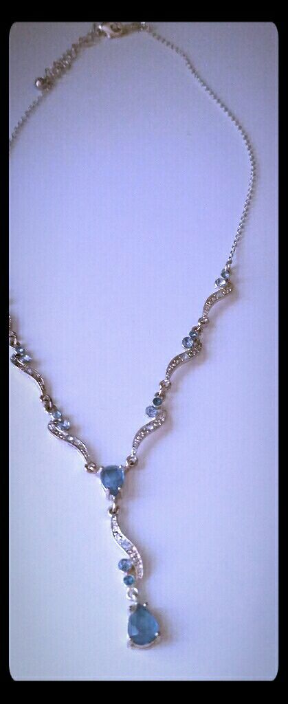 Blue stone sterling silver necklace