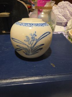 Blue and White Ceramic Ginger Jar