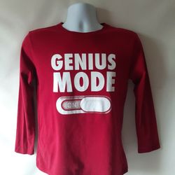 Genius Mode On boy's red long-sleeve t-shirt size XL (14)