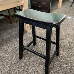 Black Solid Wood Barstool