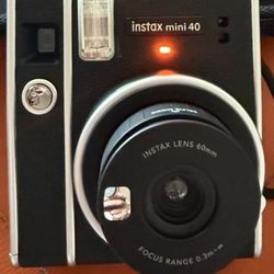 NEW Fuji Instax Mini 40 Instant Film Camera BLACK  with Built-in Selfie Lens, , TESTED WORKS