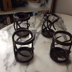 Wrought iron candle holders