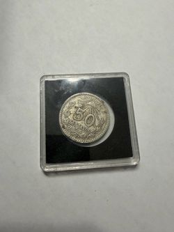 1944 Mexico 50 Centavos Silver Coin