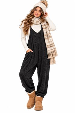Free People FP Movement Hot Shot Cable Black L Oversized Romper