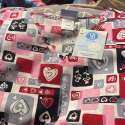 Hearts Scrub Top