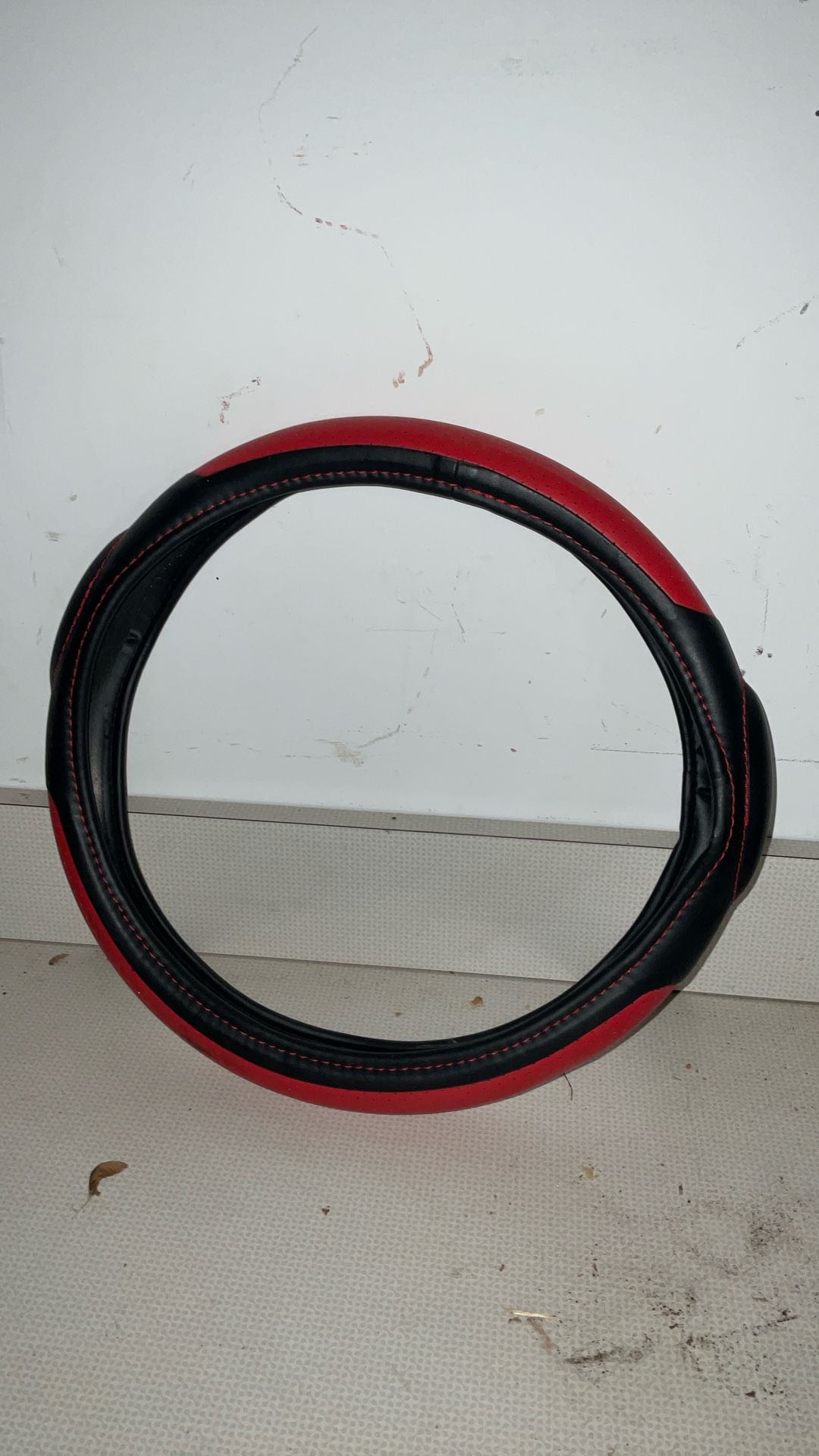 Leather steering wheel cover