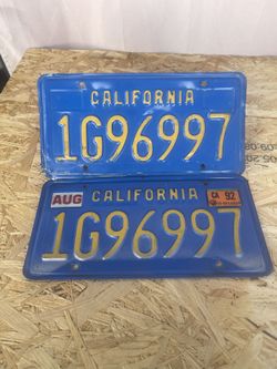 Set California Plates Good Condition Ready To Take Them To DMV