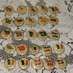 Antique Sweet Caporal Tob Acco Flag Pins - lot of 25