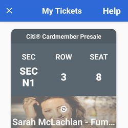 Sarah McLachlan Concert Tickets