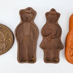 Vintage Hartstone Cookie Molds – Papa Mama Teddy Bears, Cornucopia
