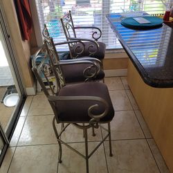 3 Island stools brass., make a responsible off and these quality stools are yours.