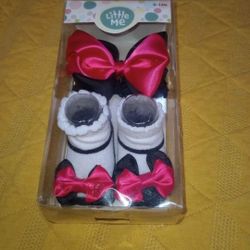 #04 • Fancy Headwrap & Booties Size 0-12 Months • by Little Me!