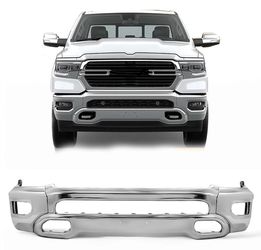 2019-2024 Dodge Ram 1500 Chrome Steel Front Bumper Face Bar Assembly W/ Fog Light Holes