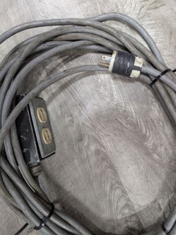 Extra Long Heavy-Duty Electrical Extension Cord w/ Metal 2-Outlet Box