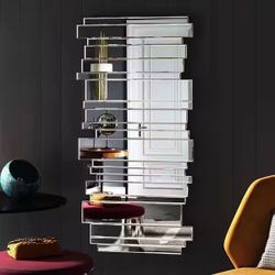 New in box-47.2 in. W x 23.4 in. H Irregular decorative wall mirror