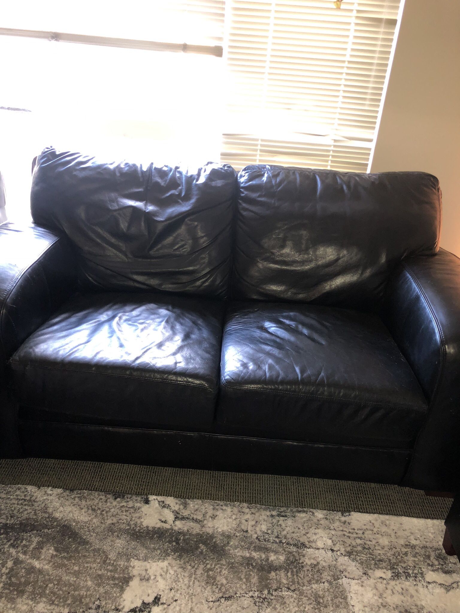 Black Leather Couch 