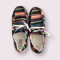 NEW Women's Colorful Striped Canvas Shoes size 10