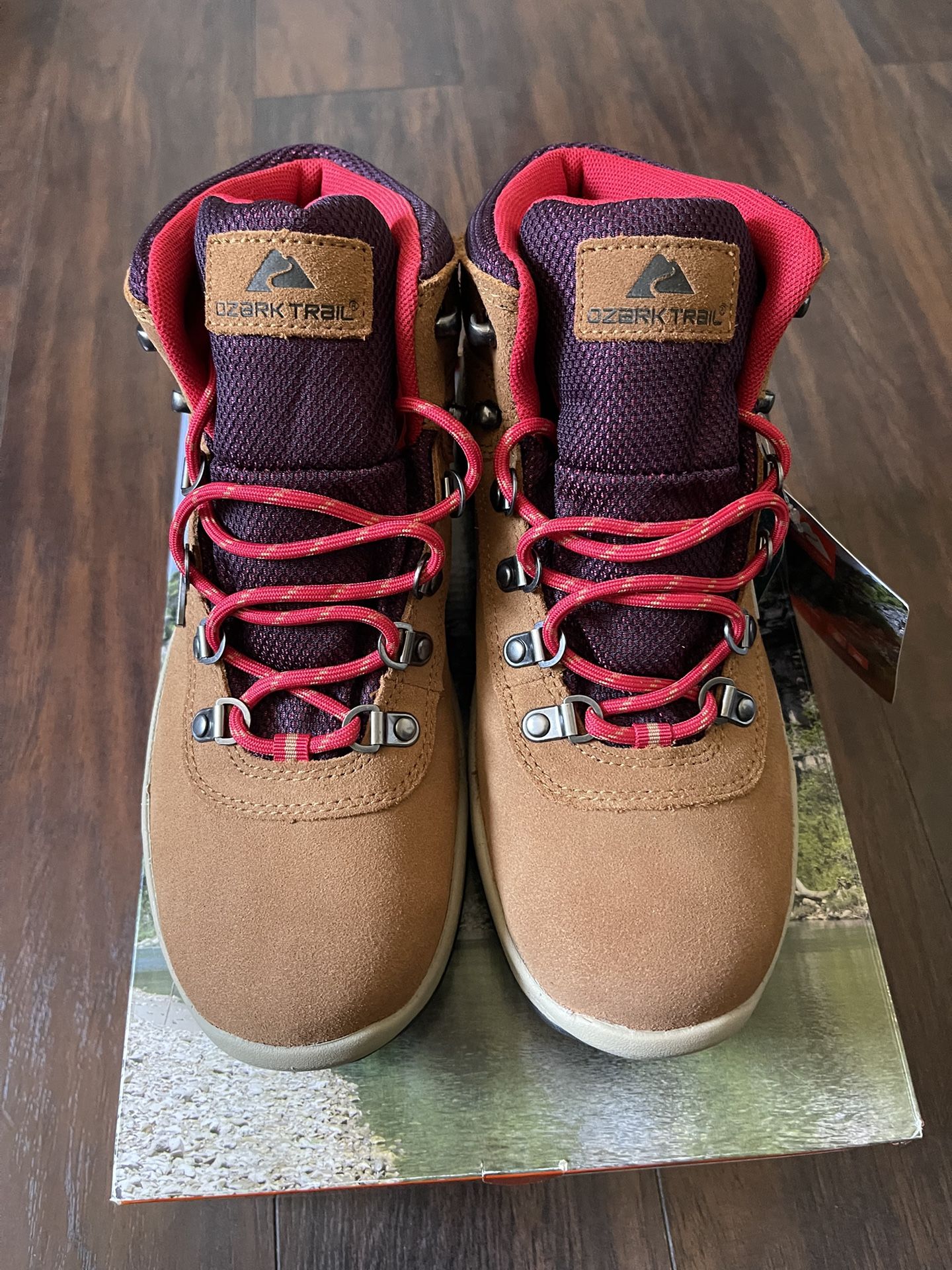 [NEW] Brown and burgundy Ozark Trail hiking boots