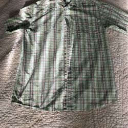 Hathaway Men Short Sleeve Shirt Vintage Size Large 