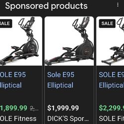 Sole E95 Elliptical Trainer Exercise Machine 