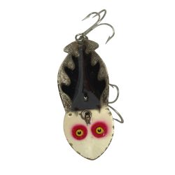 Buck Perry Spoonplug Vintage Black White Red Glitter Fishing Spoon Lure