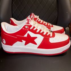 red and white bapestas size US 11