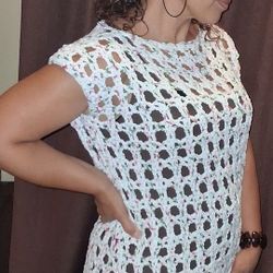 Hand Made Hispanic Crochet Blouses With Matching Head Bands