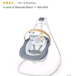 ingenuity simple comfort compact swing with wood toy bar