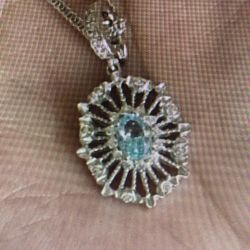 French Salimu Lake Blue Pigeon Egg Necklace