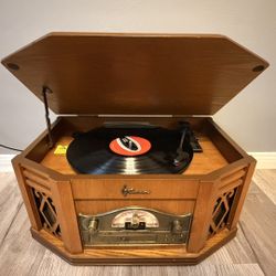 Emerson Vintage Stereo Console w/ Record Player – Fully Working