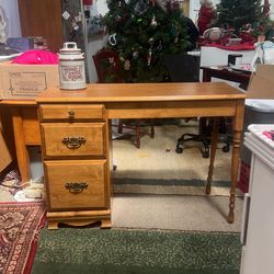 Wood Desk With Chair