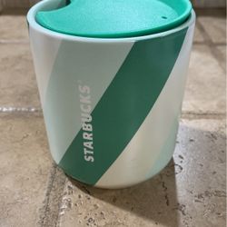 Starbucks Holiday 2022 Ceramic Double Walled Spearmint Strips 8oz 2022 Tumbler
