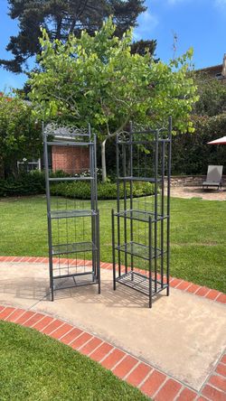 Metal storage shelves