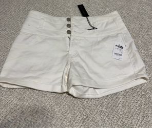 White high rise Jean shorts