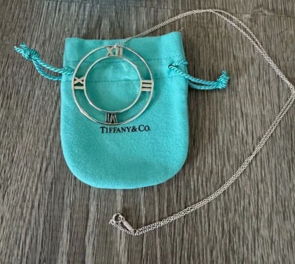Tiffany & Co Roman Numeral Pendant Necklace 