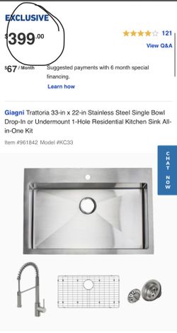 Giagni Trattoria 33in Stainless Steel All In One Kitchen Set