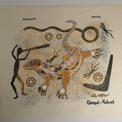 David Hudson • Aboriginal Art • Australia • Ganyal-Yabani • Lizard Canvas