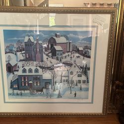 Famous America Folk Artist Lt,print,matted and framed Professionally.