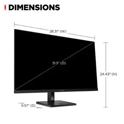 HP OMEN - Transcend 31.5" QD-OLED 4K UHD 240Hz G-SYNC Compatible Gaming Monitor with Adjustable Height - Black/White