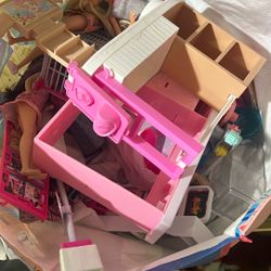Bag Of Barbies And Barbie Toys 
