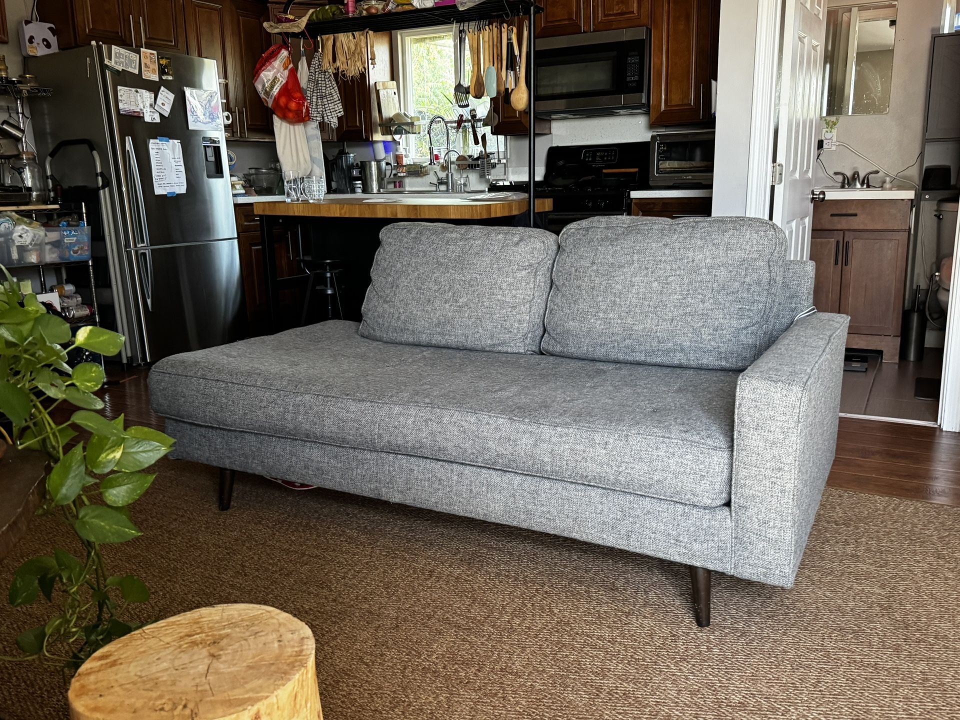 Modern Gray Chaise Lounge Sofa