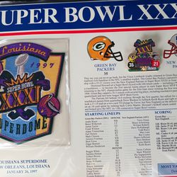 January 26, 1997 Nfl Football Green Bay Packers New England Patriots Super Bowl XXXI (31) Patch