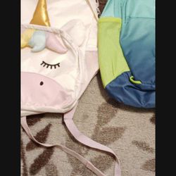 Kids Backpack. Unicorn Or Shark. $8 Each