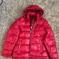 Michael kors red puffer come quick 