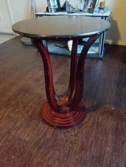 2 Bombay Company Mahogany round tables