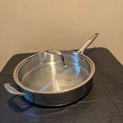 Pampered Chef 12-inch STAINLESS STEEL SKILLET W/Lid