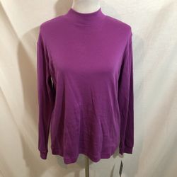 Southern Lady Fuchsia Long Sleeve Mock - Womens Large, NWT, Bust 21.5”