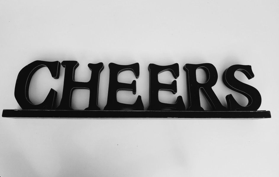Wooden CHEERS shelf Sign